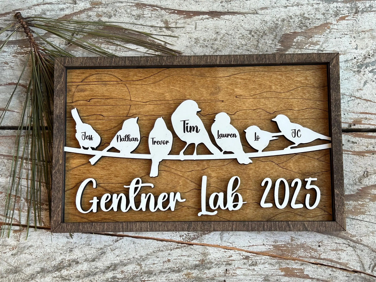 Personalized Bird Family Sign | Mother’s Day gift | Grandkids Names Decor | Custom Gift for Grandma or Mom | Our Nest