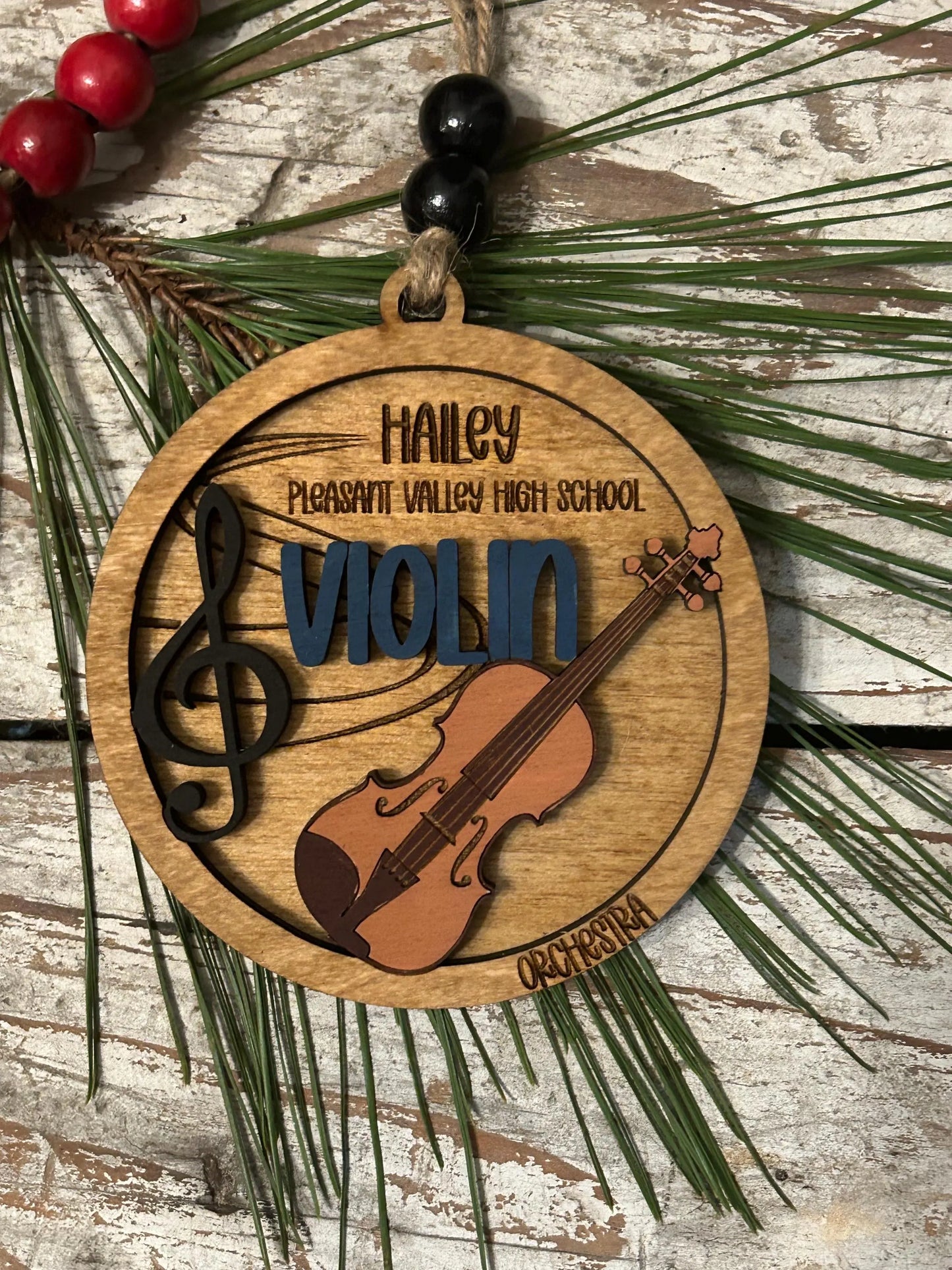 Personalized Violin Orchestra Christmas Tree Ornament | Violinist Gift | Custom Music Violin Lover Keepsake | First Violin Recital Present