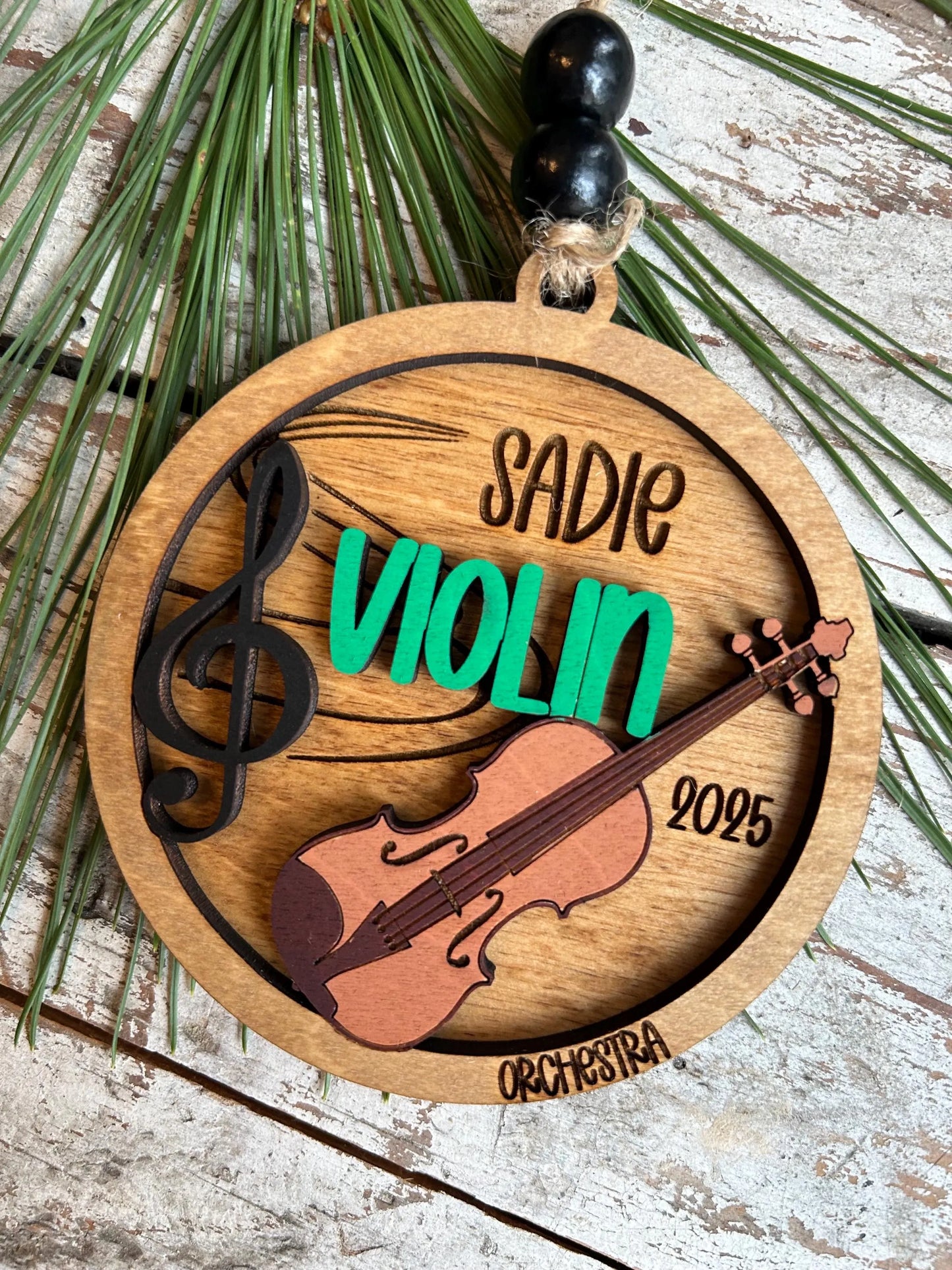Personalized Violin Orchestra Christmas Tree Ornament | Violinist Gift | Custom Music Violin Lover Keepsake | First Violin Recital Present