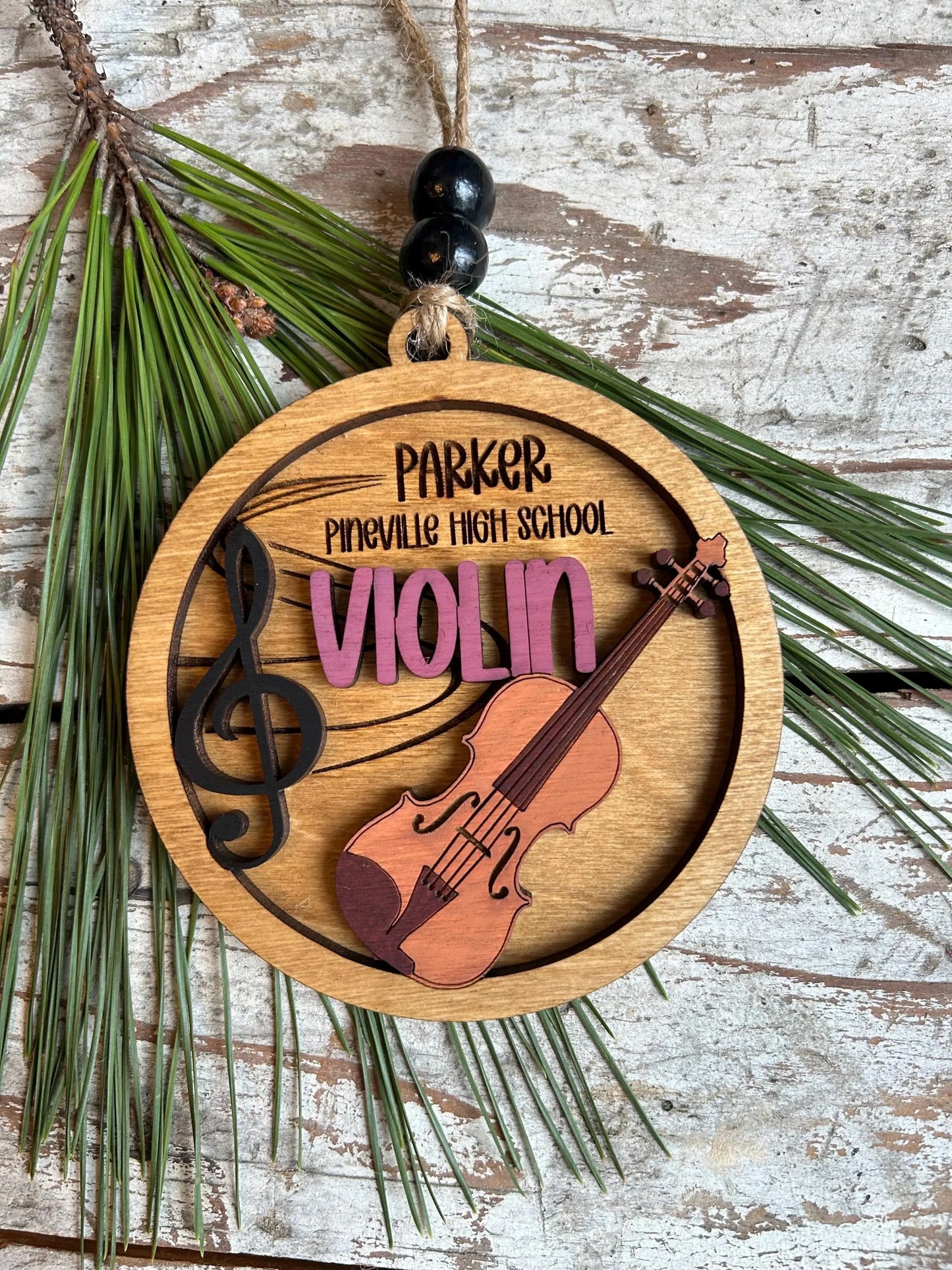 Personalized Violin Orchestra Christmas Tree Ornament | Violinist Gift | Custom Music Violin Lover Keepsake | First Violin Recital Present