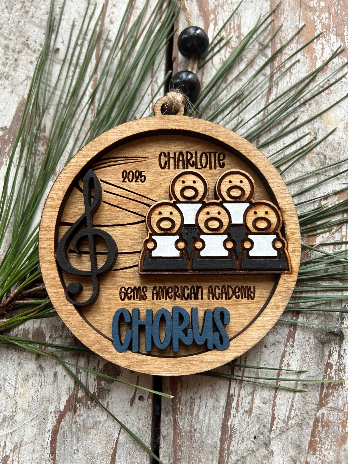 Personalized Chorus Christmas Tree Ornament |  Custom High School School Choral Singer | Musical Theater | Music Lover | Church Choir Gift