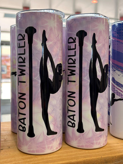 Baton Twirler Tumbler | Gift for Majorette | Baton Coach or Twirl Mama Stainless Steel 20 oz Cup