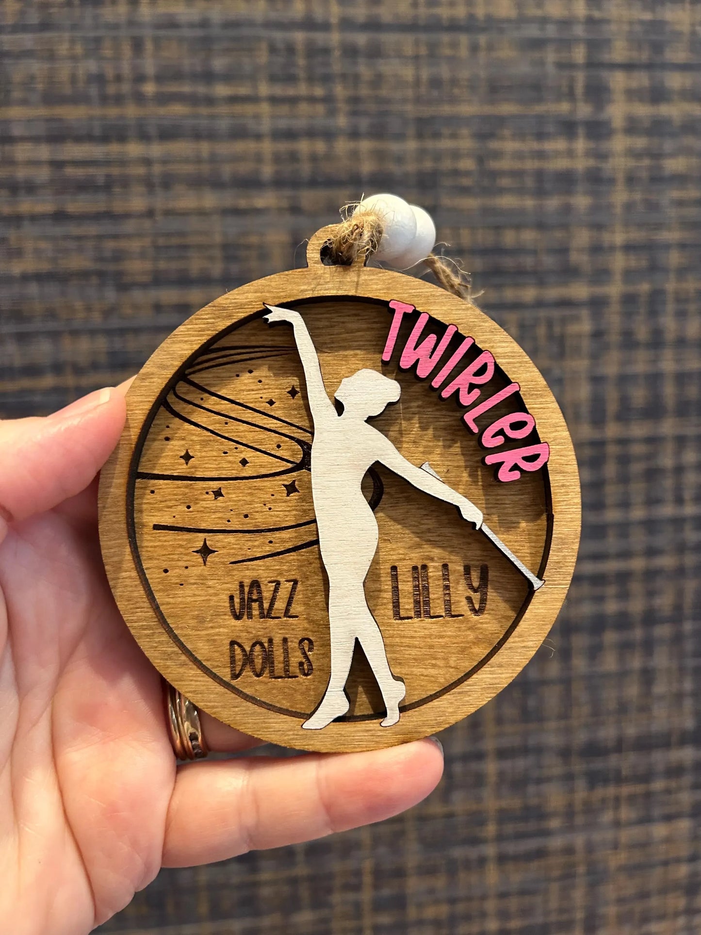 Personalized Baton Twirler Christmas Tree Ornament | Custom College High School Feature Twirler Marching Band Gift | Majorette Team Present