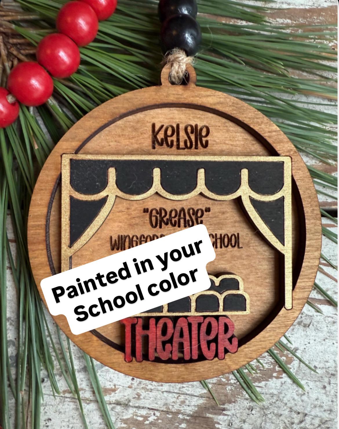 Personalized Theater Christmas Tree Ornament | Custom High School Actor Actress | Musical Theater | Music Lover | Church Pageant