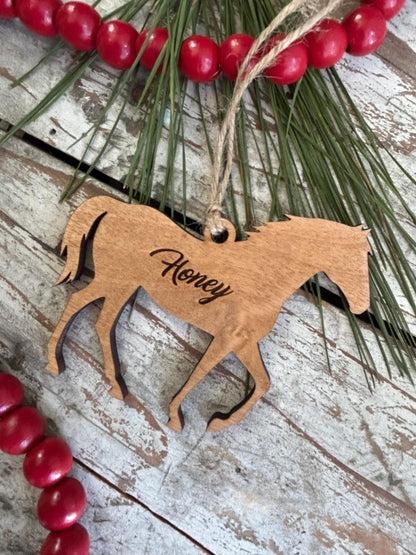 Personalized Horse Christmas Ornament | Gift for Horse Lover | Custom Horseback Riding Students Gift | Equine Equestrian Keepsake
