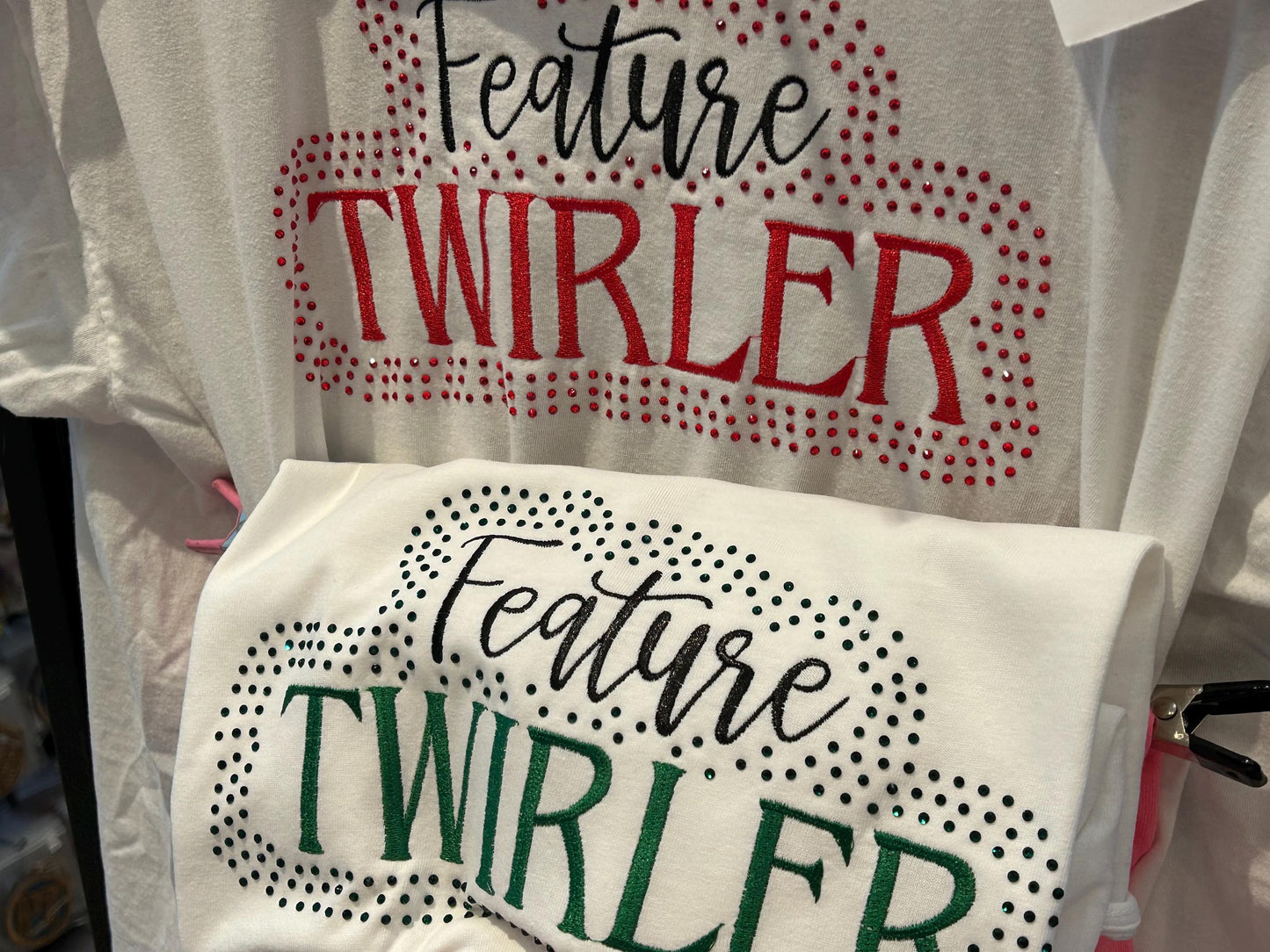 Feature Twirler Rhinestone and Embroidered Sweatshirt | Majorette or Feature Twirler Bling Apparel | Twirl Team Matching Sweatshirts