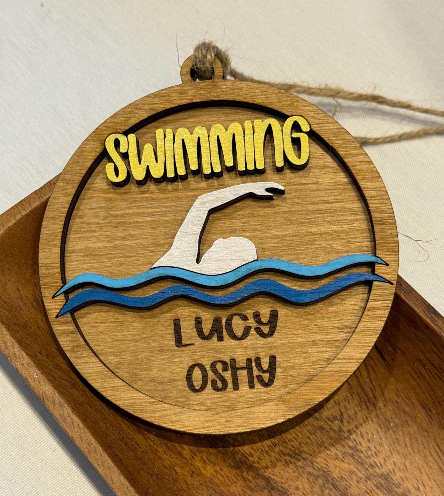 Personalized Swimming Christmas Tree Ornament | Gift for High School Swimmer | Swim Team Coach Gift