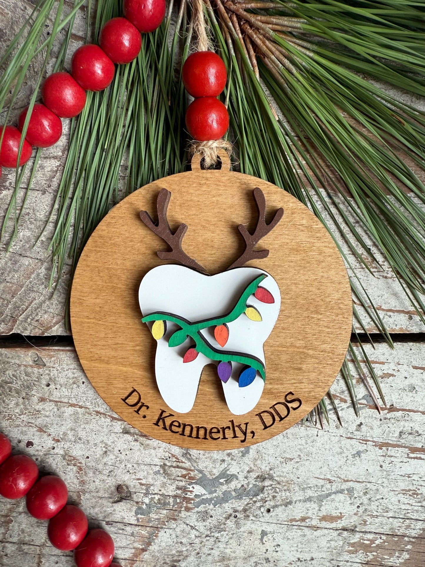 Personalized Dentist Christmas Tree Ornament | Gift for Dental Assistant | Orthodontist | Dental Hygienist Team Party Present | Tooth