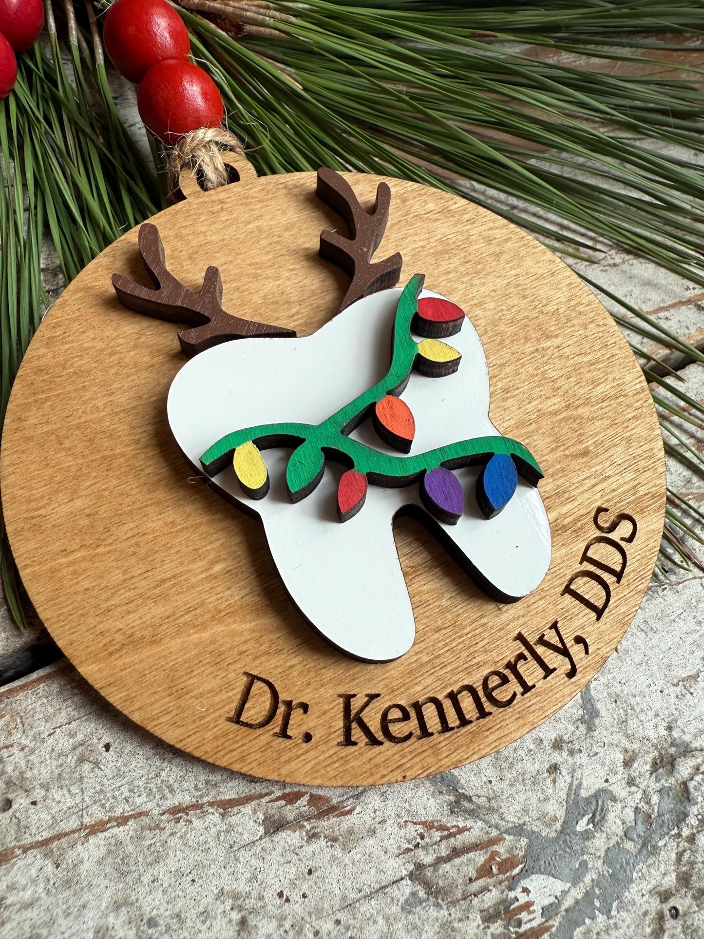 Personalized Dentist Christmas Tree Ornament | Gift for Dental Assistant | Orthodontist | Dental Hygienist Team Party Present | Tooth