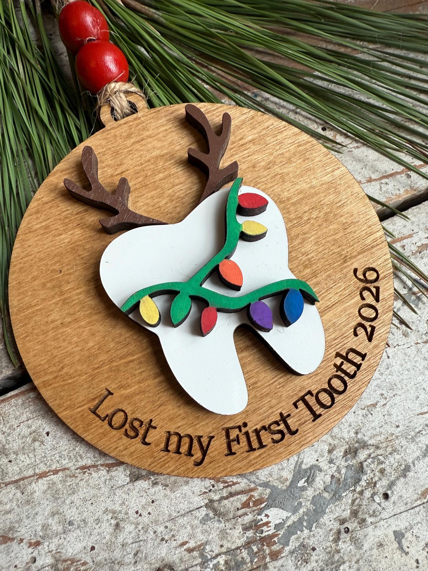 Personalized First Tooth Christmas Tree Ornament | Lost First Tooth | Dentist Visit