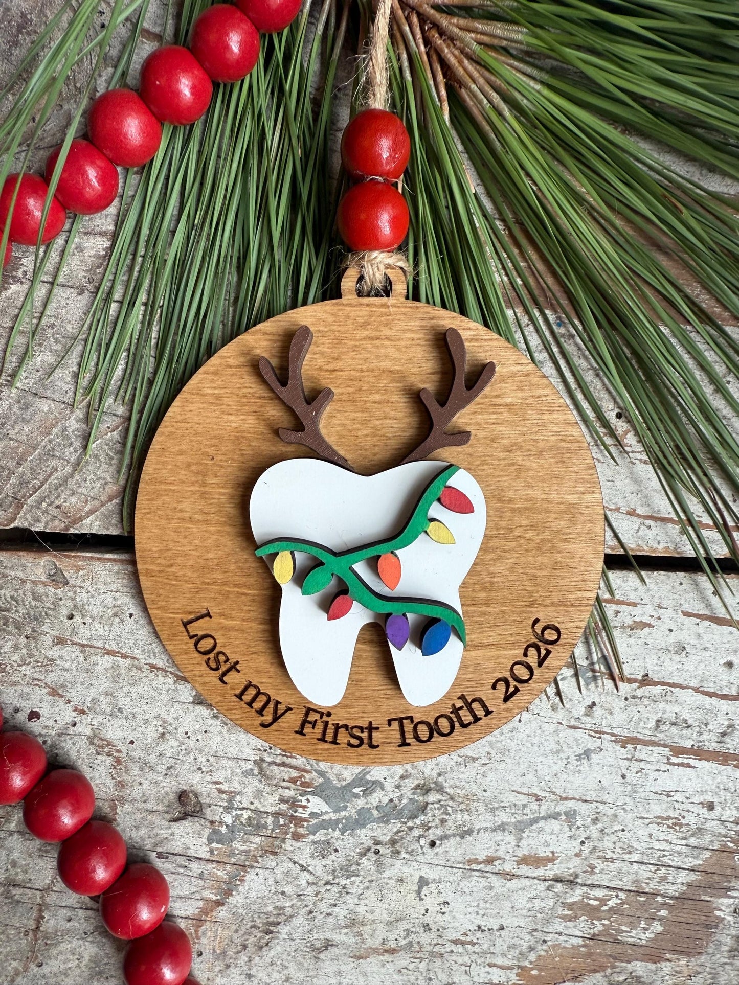 Personalized First Tooth Christmas Tree Ornament | Lost First Tooth | Dentist Visit