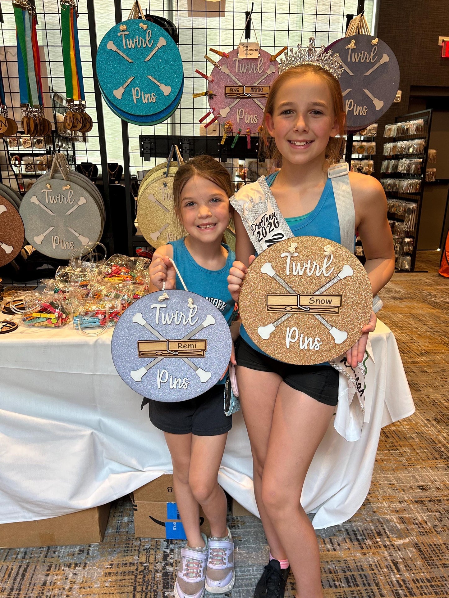 Twirl Pin Holder Personalized Glitter Pin Display | Baton Twirler Clothespins Sign | Feature Twirler Majorette Spirit Pins