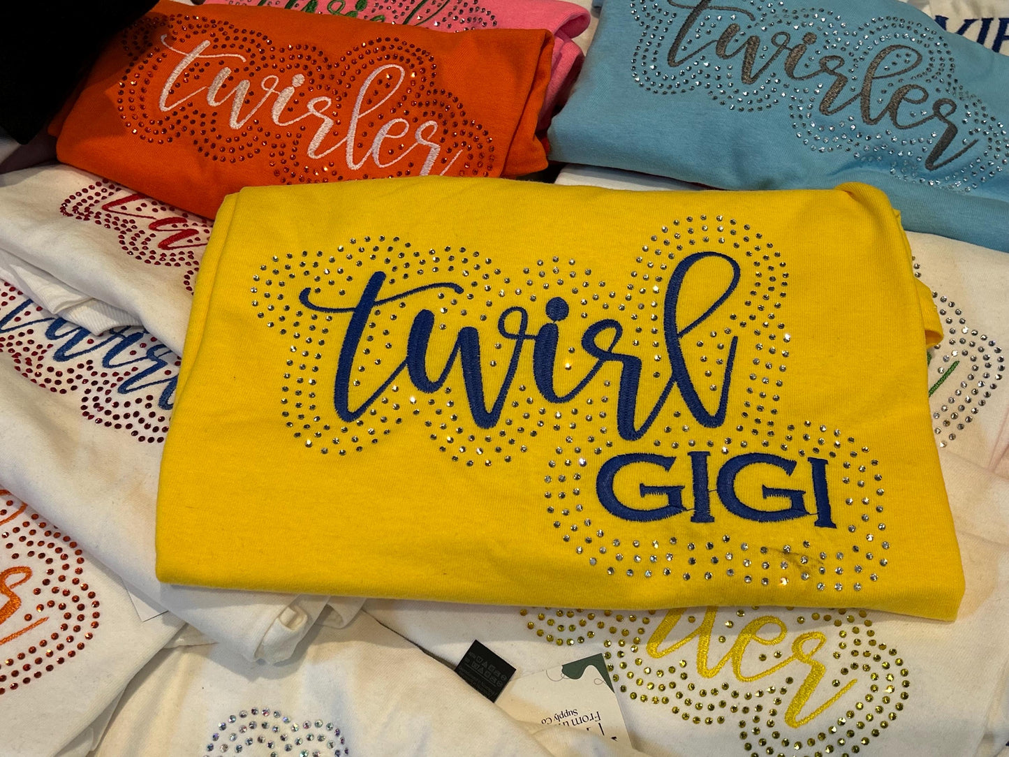 Twirl Grandma Nana Mimi Gigi Rhinestone and Embroidered Sweatshirt | Majorette or Feature Twirler Gram | Baton Twirler Gammy Aunt