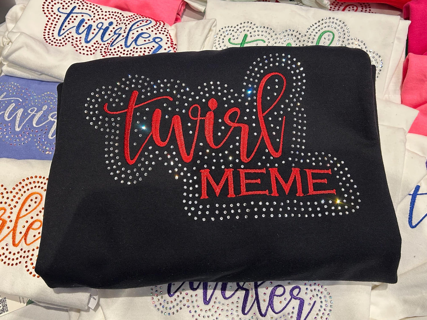 Twirl Grandma Nana Mimi Gigi Rhinestone and Embroidered Sweatshirt | Majorette or Feature Twirler Gram | Baton Twirler Gammy Aunt