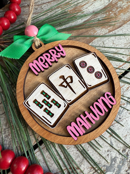 Mahjong Christmas Tree Ornament | Mahjong Lover Gift | Mahjong Friend Group Club