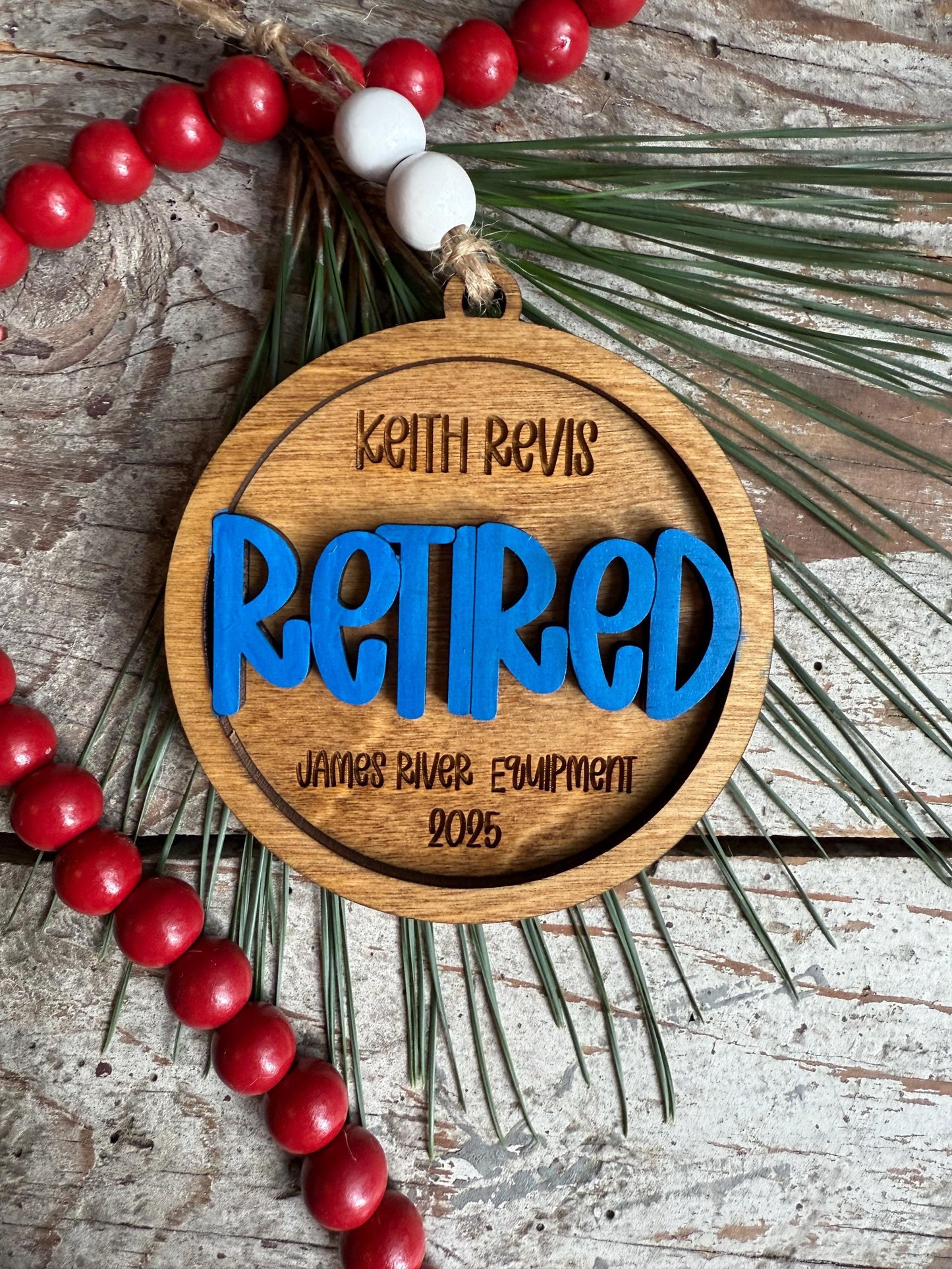 Retired Personalized Christmas Tree Ornament |Retirement Gift | Job Friendship | Coworker Retire Party | Teacher | Nurse | Best Friend Gift