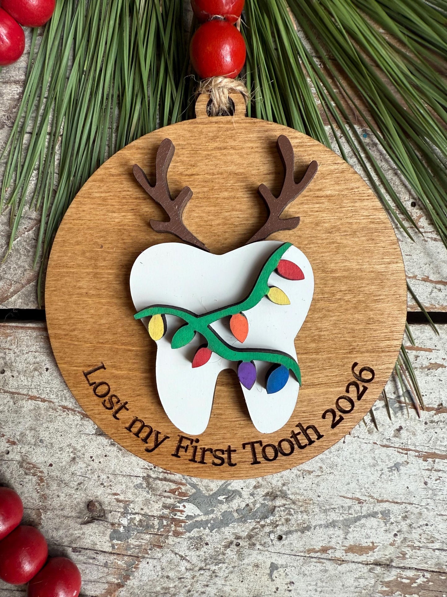 Personalized First Tooth Christmas Tree Ornament | Lost First Tooth | Dentist Visit