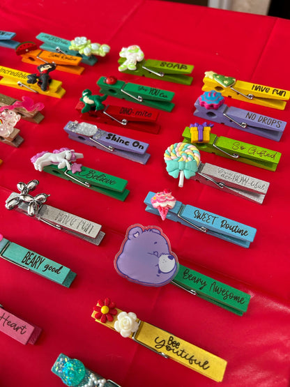 Twirl Pins | Baton Twirler Clothespins | Feature Twirler Majorette Spirit Pins | Set of 20 Assorted