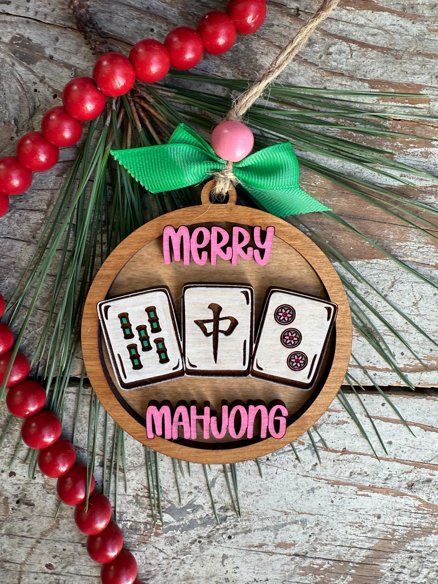 Mahjong Christmas Tree Ornament | Mahjong Lover Gift | Mahjong Friend Group Club