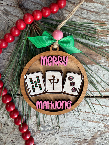 Mahjong Christmas Tree Ornament | Mahjong Lover Gift | Mahjong Friend Group Club