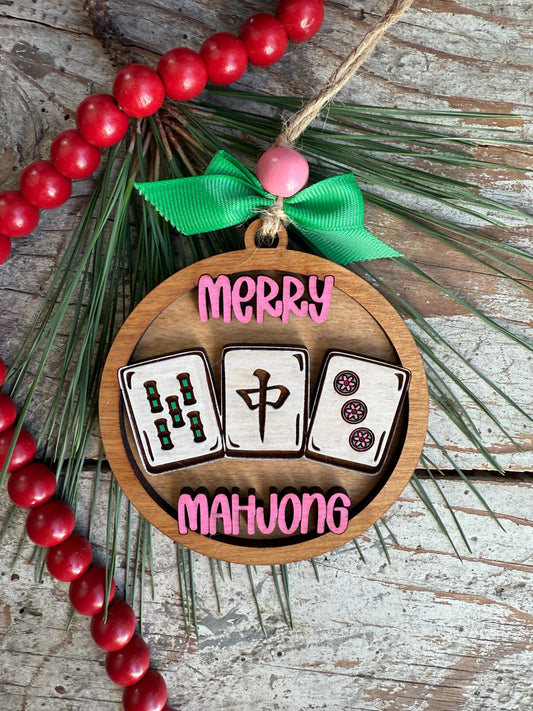 Mahjong Christmas Tree Ornament | Mahjong Lover Gift | Mahjong Friend Group Club