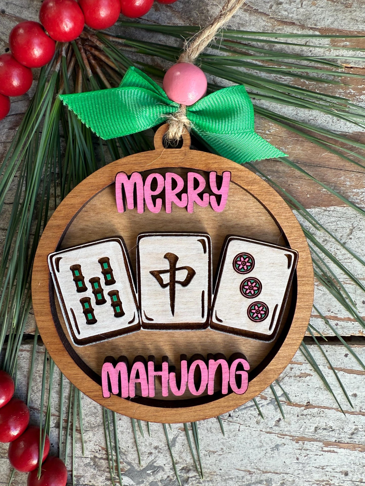 Mahjong Christmas Tree Ornament | Mahjong Lover Gift | Mahjong Friend Group Club