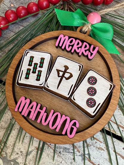Mahjong Christmas Tree Ornament | Mahjong Lover Gift | Mahjong Friend Group Club