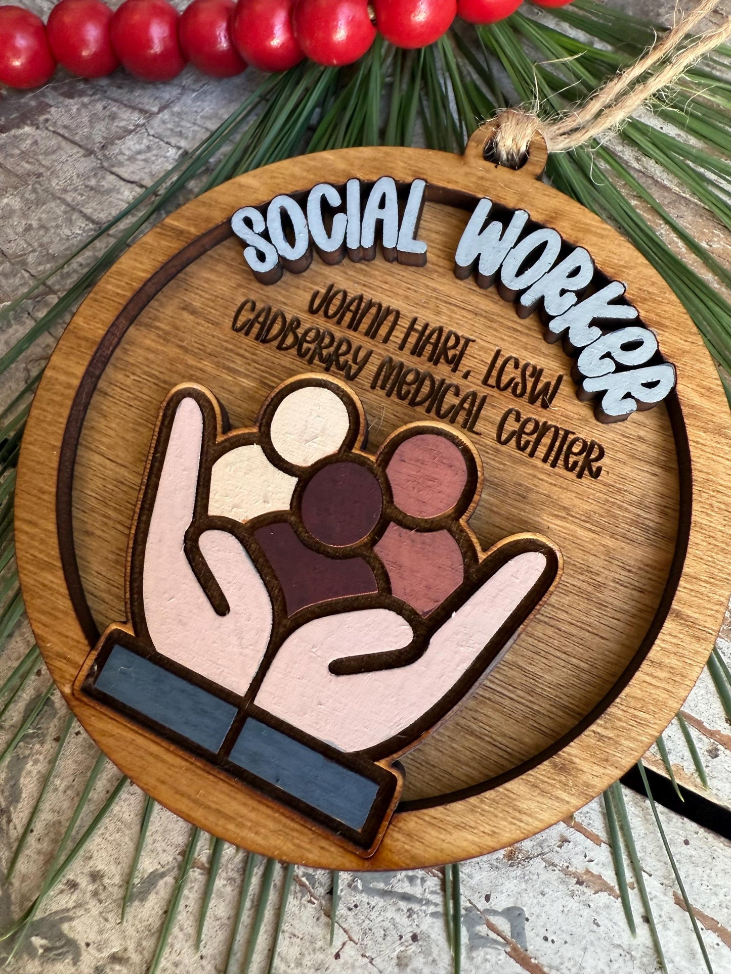 Personalized Social Worker Christmas Tree Ornament | Advocate Support Empower | Social Work Month | School Social Worker | Graduation Gift