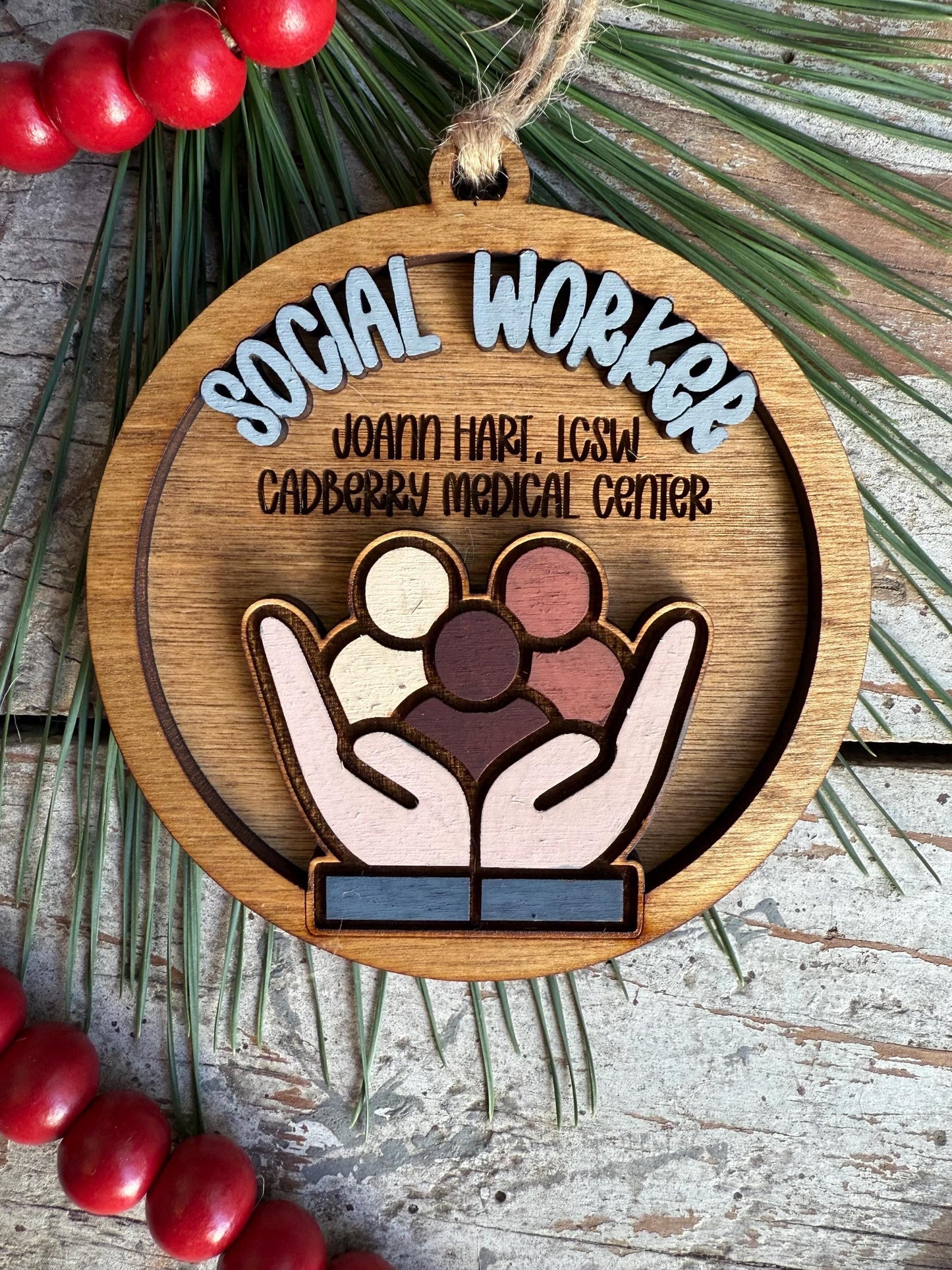 Personalized Social Worker Christmas Tree Ornament | Advocate Support Empower | Social Work Month | School Social Worker | Graduation Gift