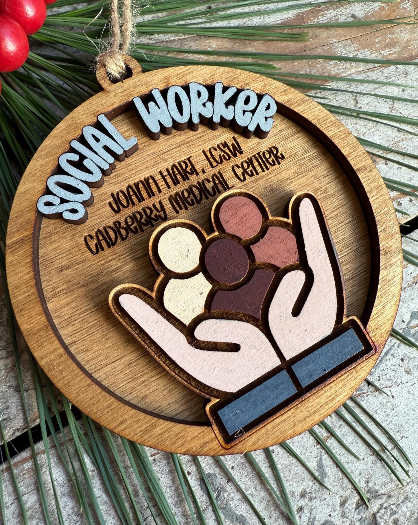 Personalized Social Worker Christmas Tree Ornament | Advocate Support Empower | Social Work Month | School Social Worker | Graduation Gift