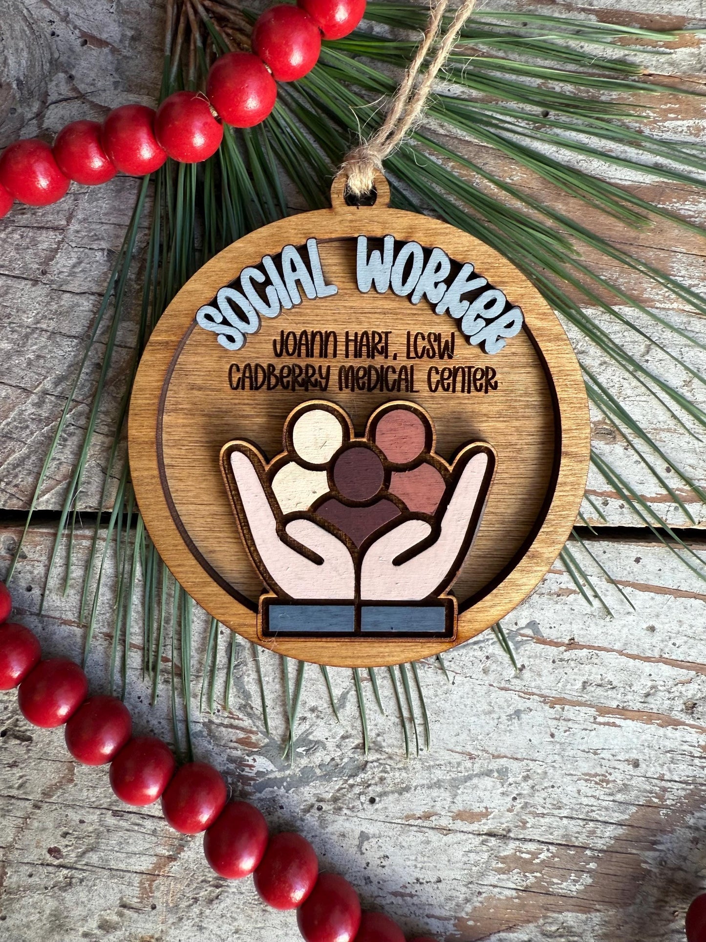 Personalized Social Worker Christmas Tree Ornament | Advocate Support Empower | Social Work Month | School Social Worker | Graduation Gift