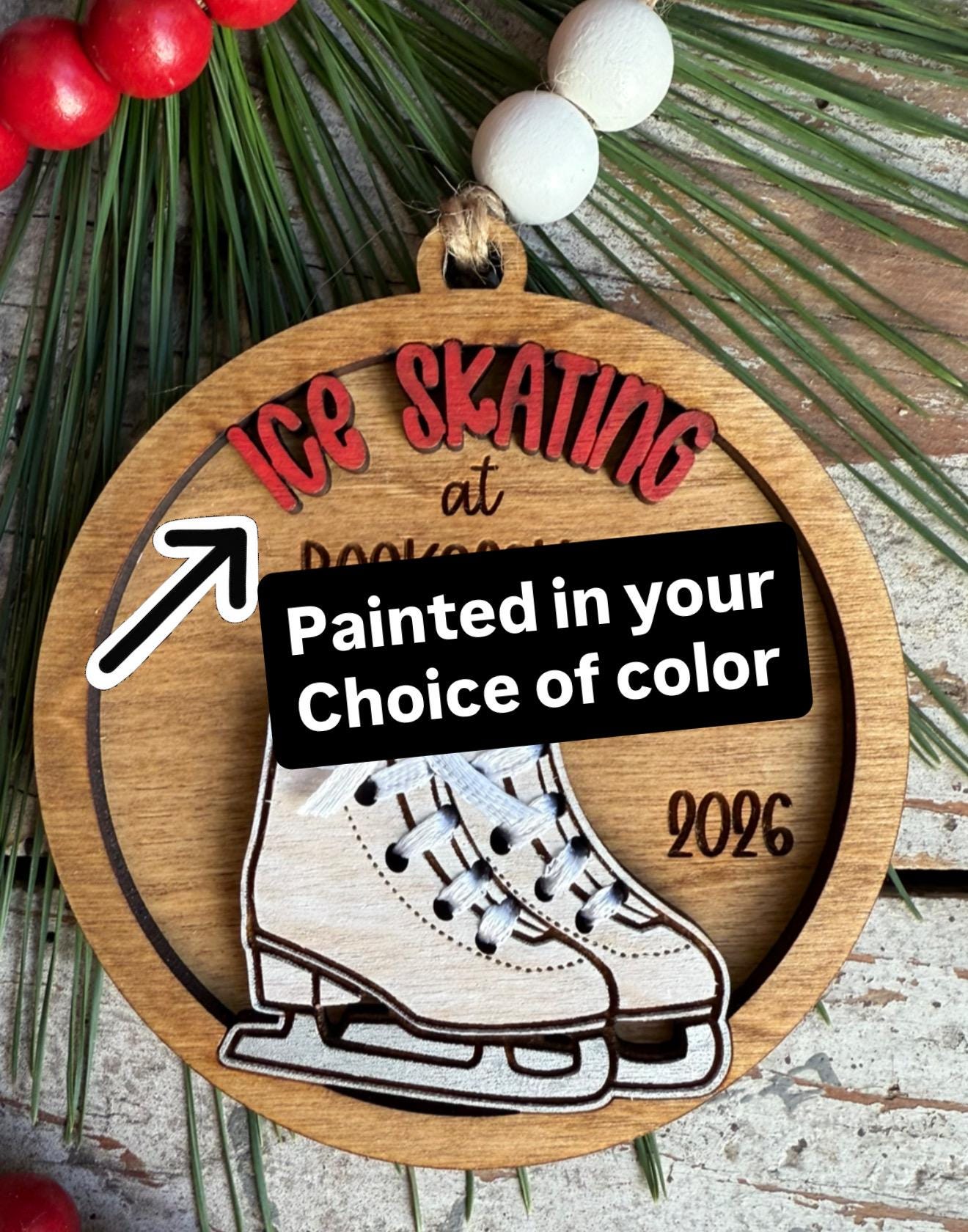 Personalized Ice Skating Christmas Tree Ornament | Gift for Ice Skater | Rockefeller Ice Skating Trip