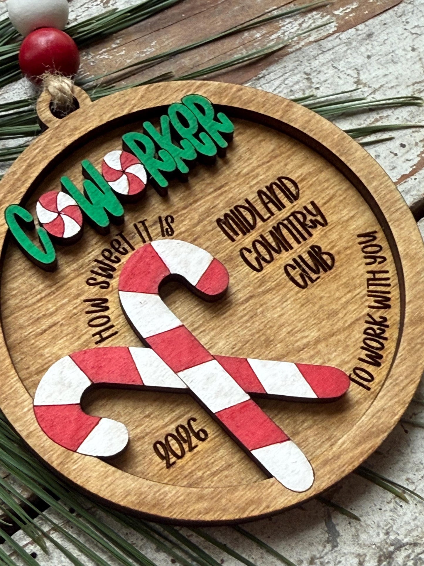 Personalized Coworker Christmas Tree Ornament | How Sweet It Is to Work with You | Best Friend Gift | Job Friendship | Employee Keepsake