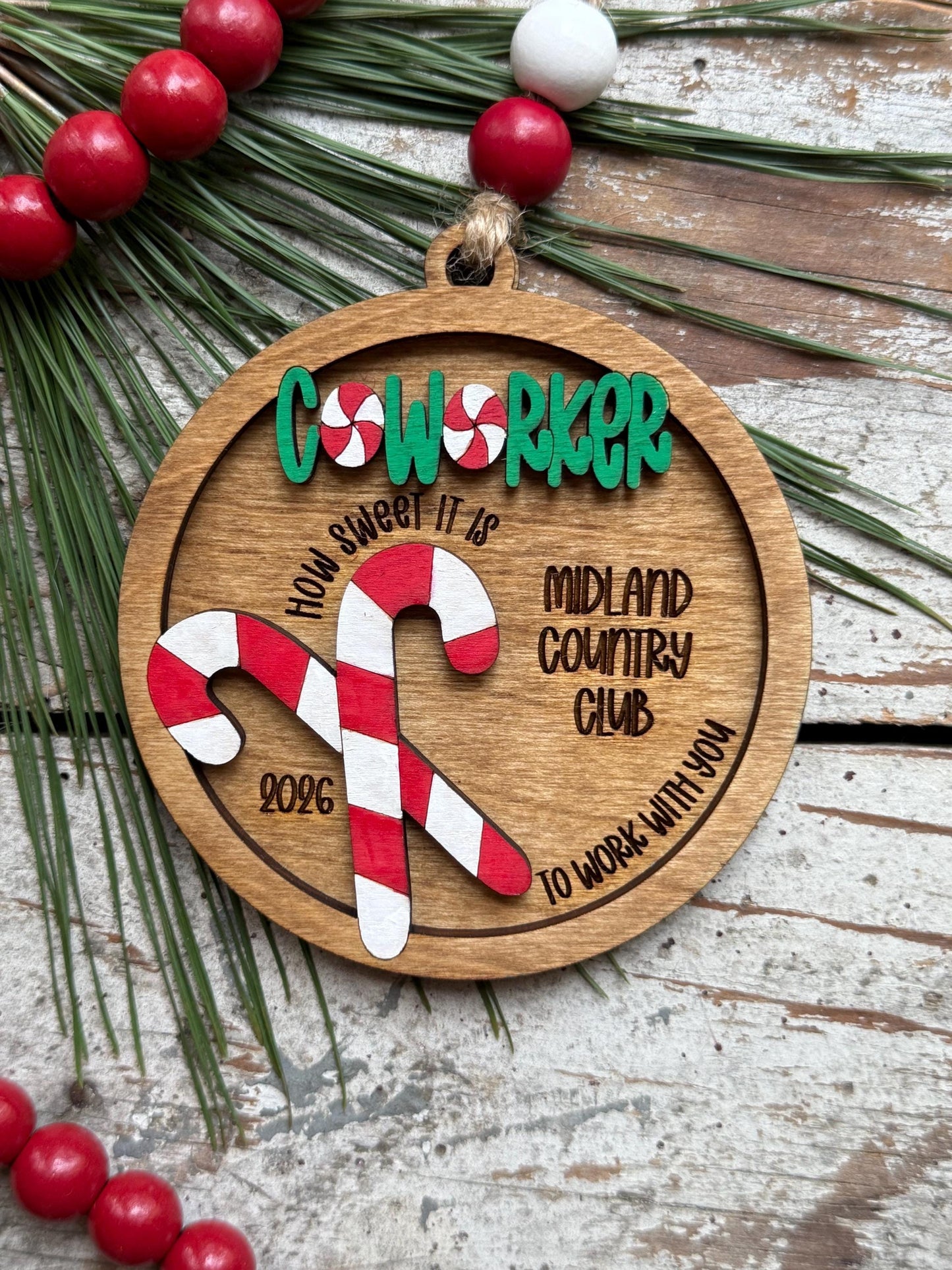 Personalized Coworker Christmas Tree Ornament | How Sweet It Is to Work with You | Best Friend Gift | Job Friendship | Employee Keepsake