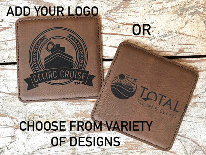 Bulk Order Personalized Leatherette Coaster | Gift for Cruise Clients