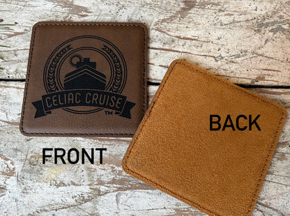 Bulk Order Personalized Leatherette Coaster | Gift for Cruise Clients