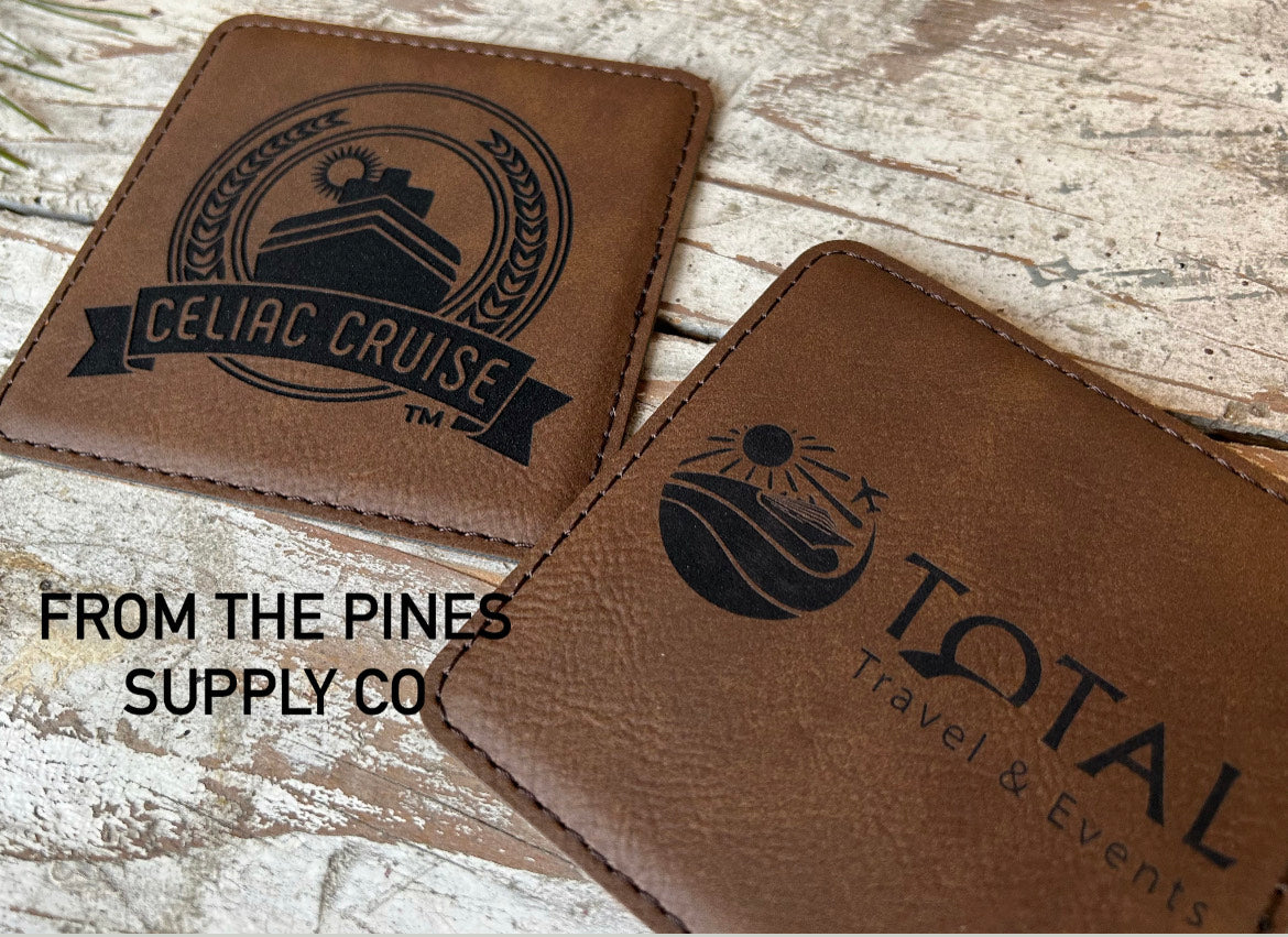 Bulk Order Personalized Leatherette Coaster | Gift for Cruise Clients