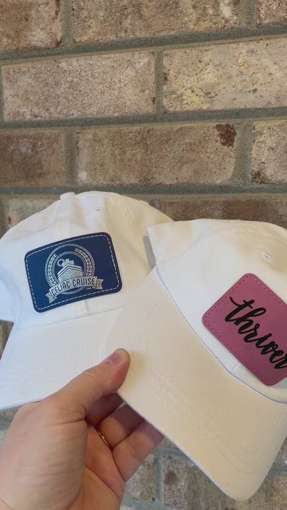 Bulk Order Hat with Personalized Leatherette Patch | Gift for Cruise Clients