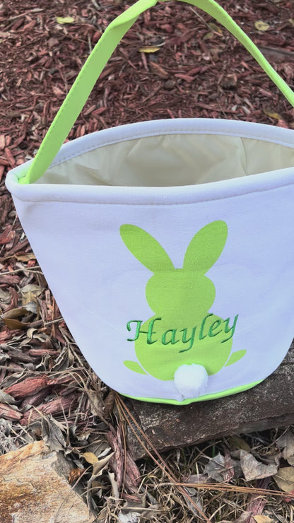 Embroidered Canvas Easter Basket Personalized with your child’s name