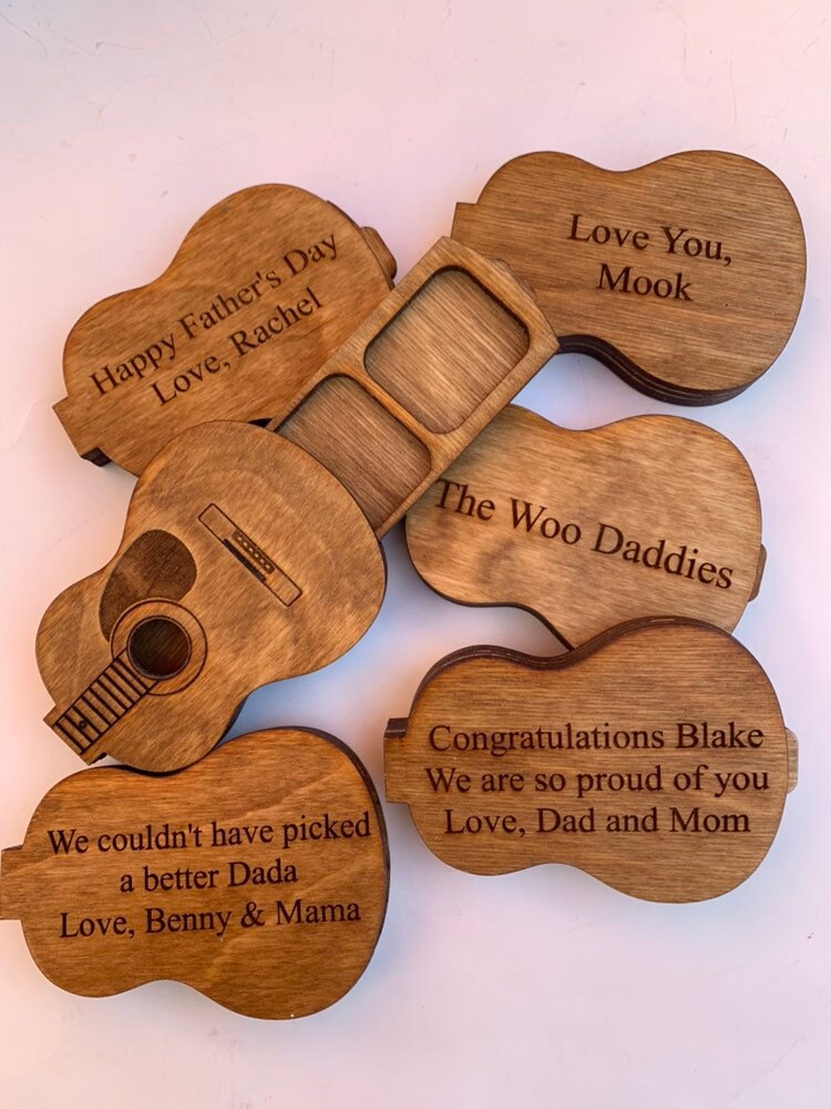 Custom Guitar Pick Holder Gift for Dad Gift for Guitar Player Personalized Gift for Music Lover