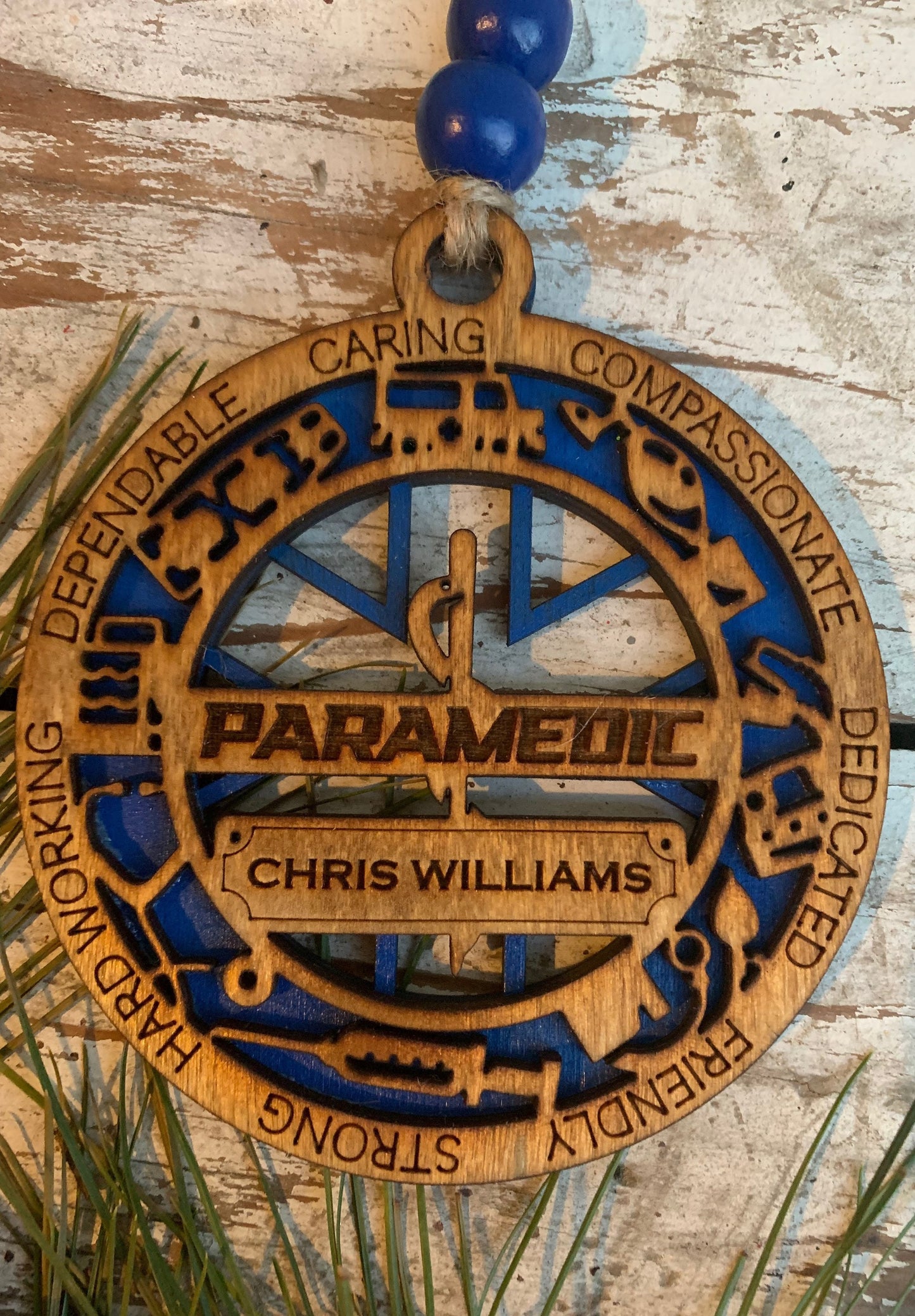 Personalized Paramedic EMT first responder Christmas Tree keepsake Ornament