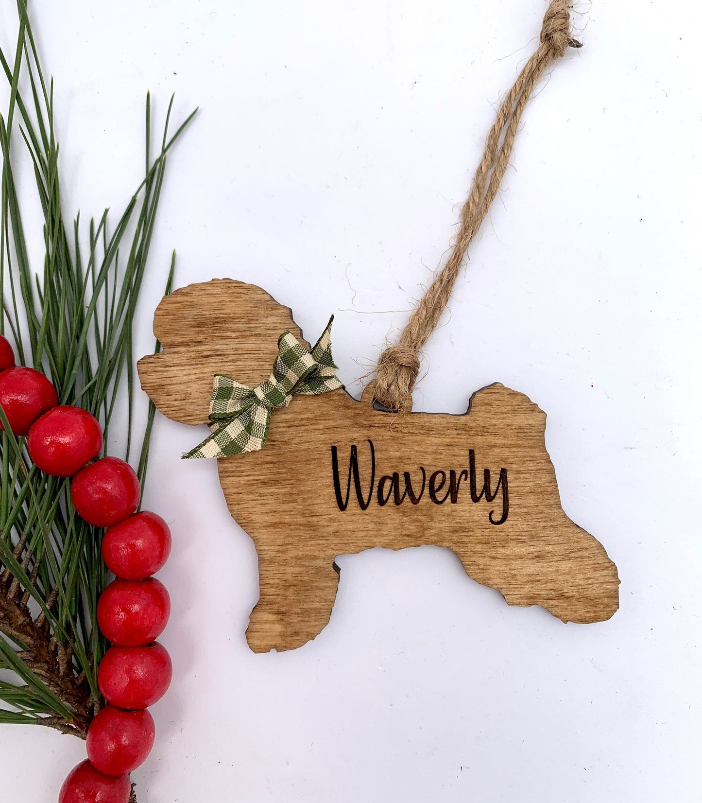 Personalized Aussie Doodle | Australian Sheppard | Bernese Mountain | Bichon Frise Dog Breed Christmas Tree Ornament  | Dog Mom | Dog Lover