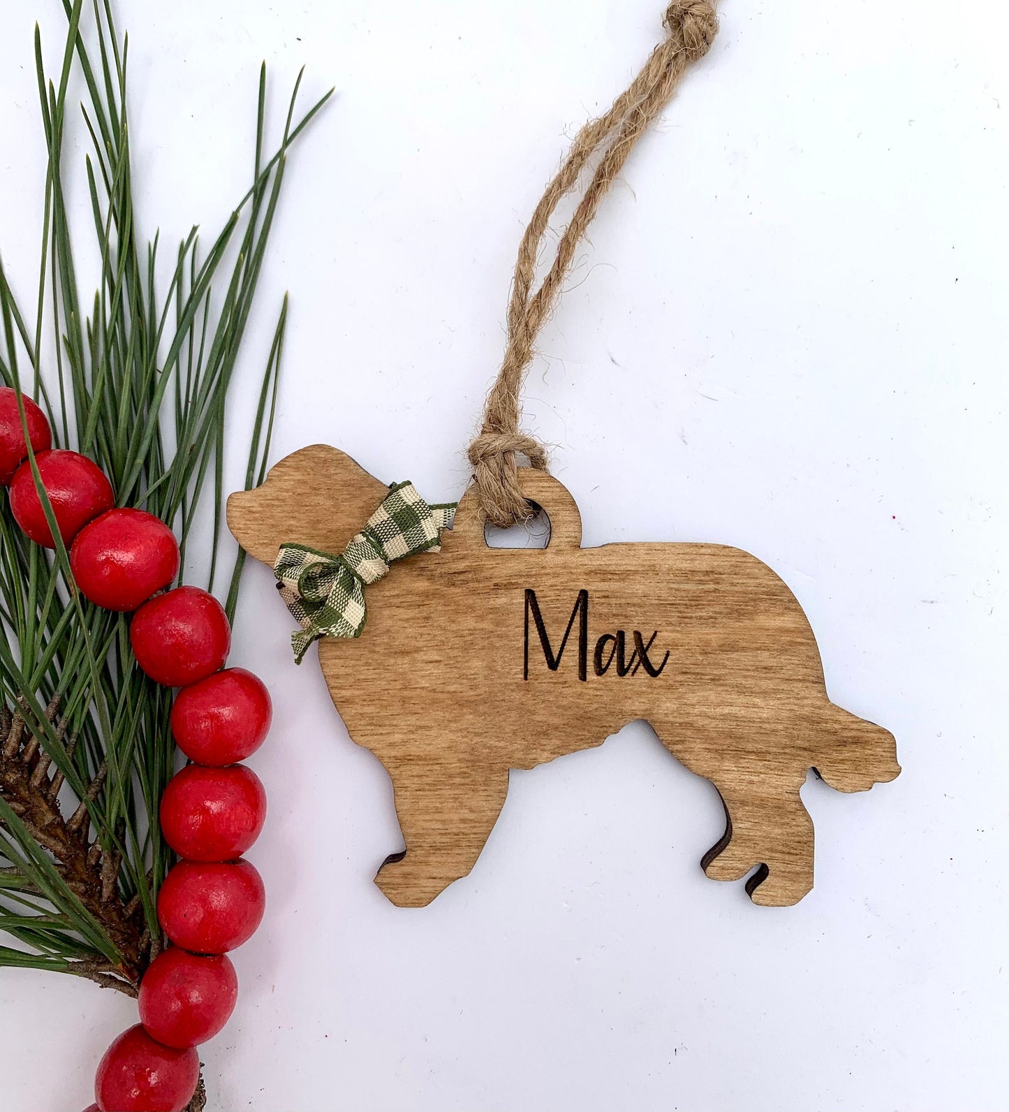 Personalized Aussie Doodle | Australian Sheppard | Bernese Mountain | Bichon Frise Dog Breed Christmas Tree Ornament  | Dog Mom | Dog Lover