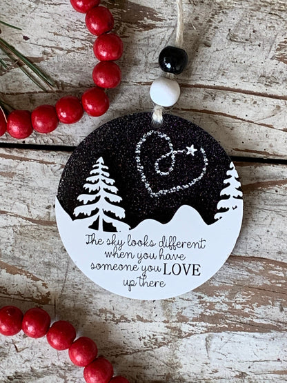 Loved One Memorial Christmas Tree Ornament | Remembrance Christmas ornament | The Sky Looks Different Up There