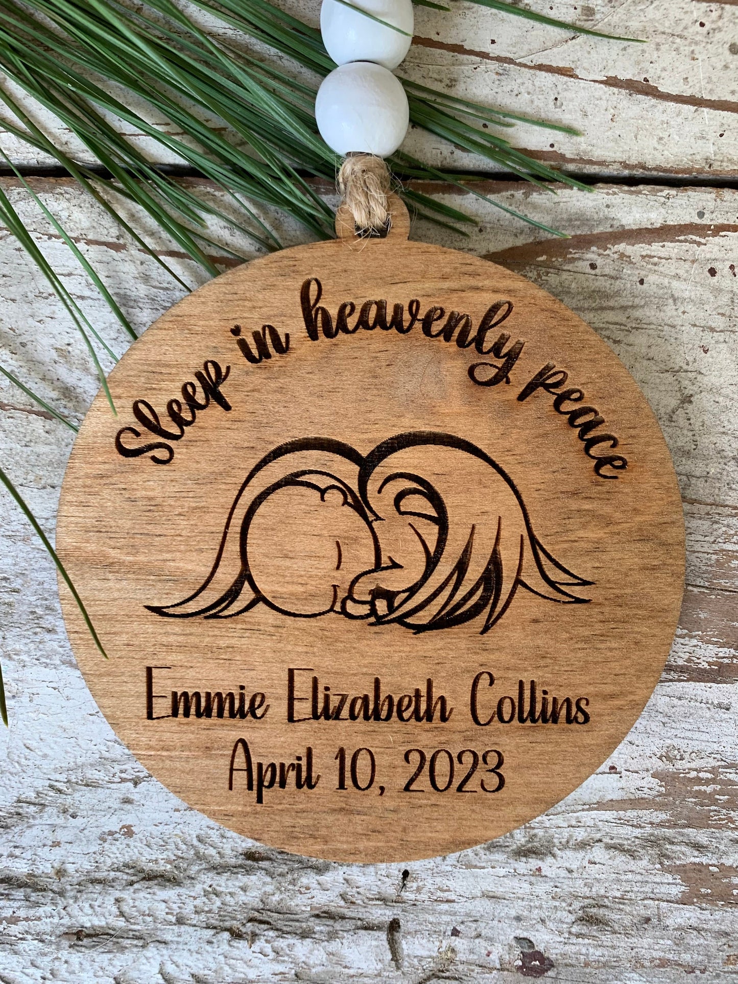 Baby Memorial Ornament | Baby Loss Christmas Tree Ornament | Infant Loss Gift | Sleep in Heavenly Peace Ornament