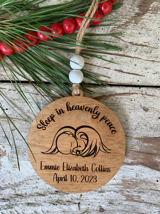 Baby Memorial Ornament | Baby Loss Christmas Tree Ornament | Infant Loss Gift | Sleep in Heavenly Peace Ornament