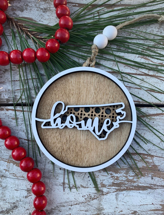 North Carolina Rattan Home Christmas Tree Ornament | NC Home | Gift for Co-Workers in NC | North Carolina Ornament | Tarheel State