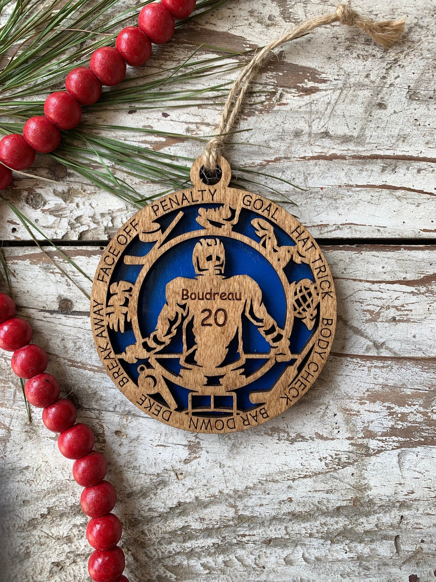 Personalized Hockey Christmas Tree Ornament | Gift for High School Hockey Team | Custom Hockey Player Ornament | Senior Hockey Gift
