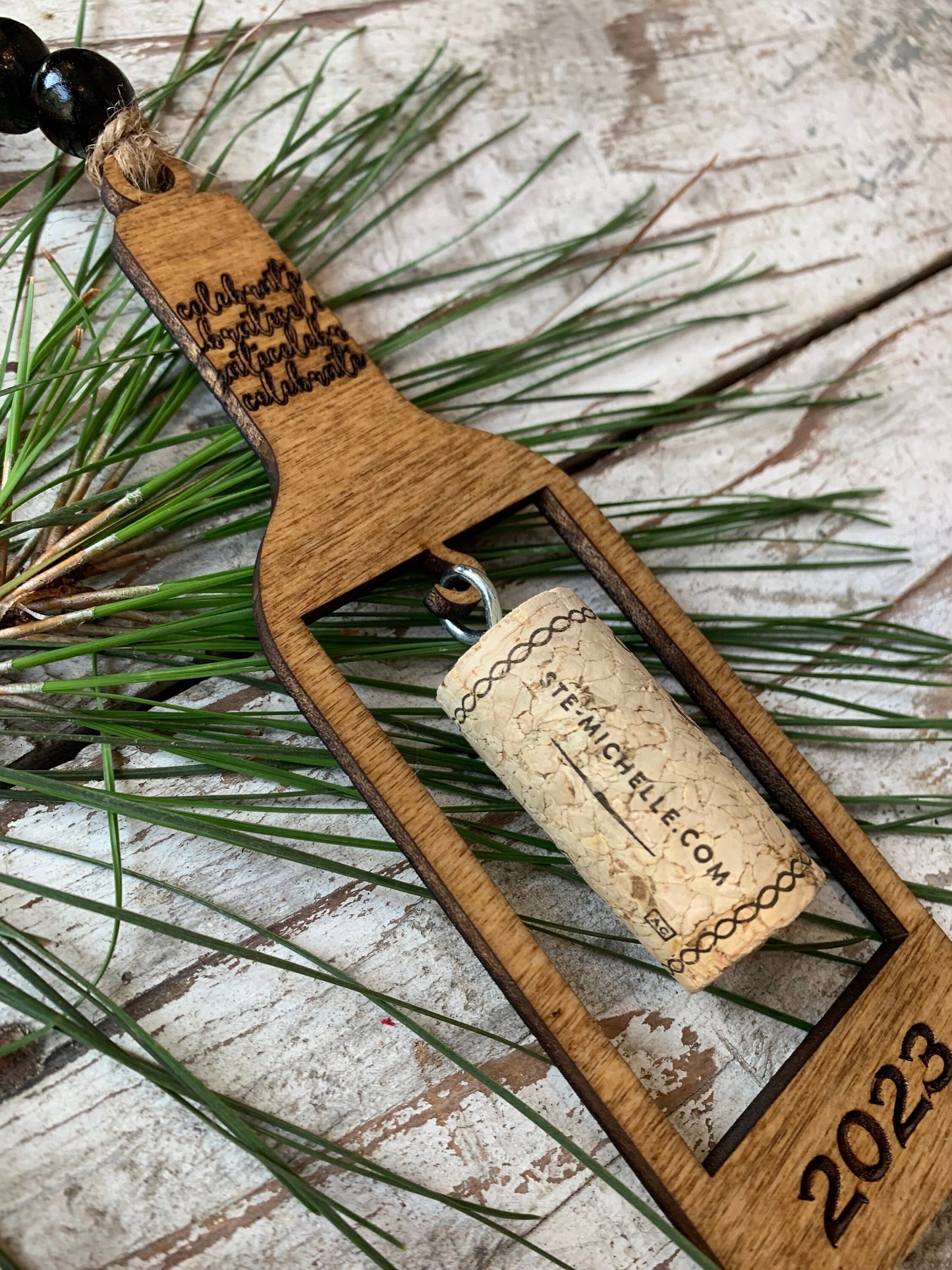 2024 Celebrate Wine Bottle Wine Cork Keepsake Christmas Tree Ornament - Cork not included | Gift for Wine Lover | Wine Trip | Wine Ornament