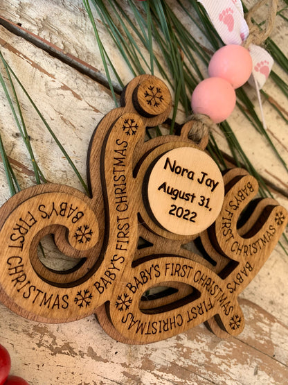 Personalized “Joy” Baby’s First Christmas Ornament | New Baby Ornament | Newborn Keepsake | New Mom Gift | Bundle of Joy Ornament